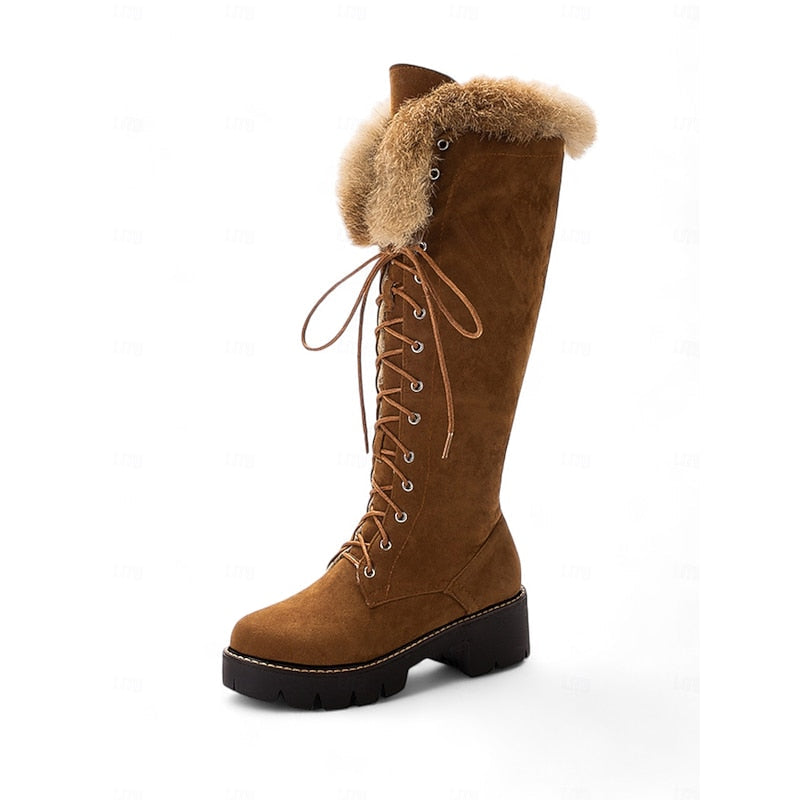 Ingmara | Damen Wasserdichte Winterstiefel Kniehoch - Camel - Image 6