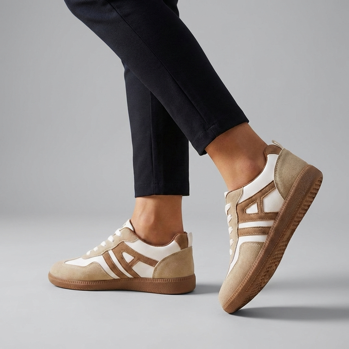 Ingrid | Damen Beige Low-Top Sneaker - Beige - Image 1