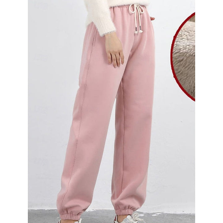 Sylvara | Damen Gefütterte Jogginghose High-Waist - Pink - Image 1
