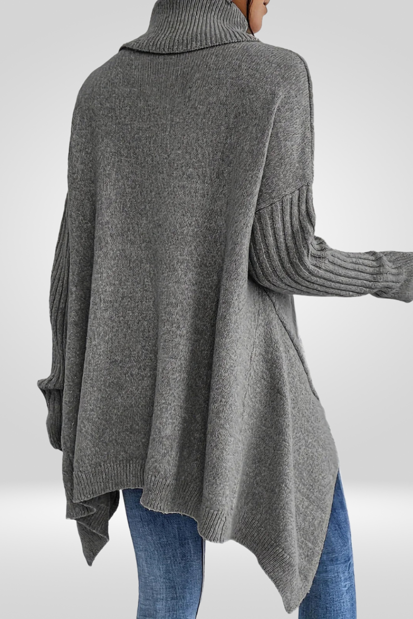 Irmtraud | Damen Rollkragenpullover Oversized Strickpullover - Beige - Image 11