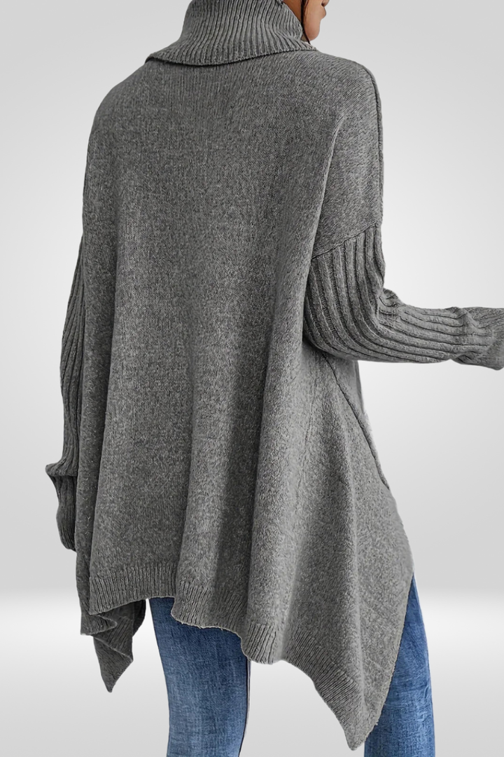Irmtraud | Damen Rollkragenpullover Oversized Strickpullover - Beige - Image 11