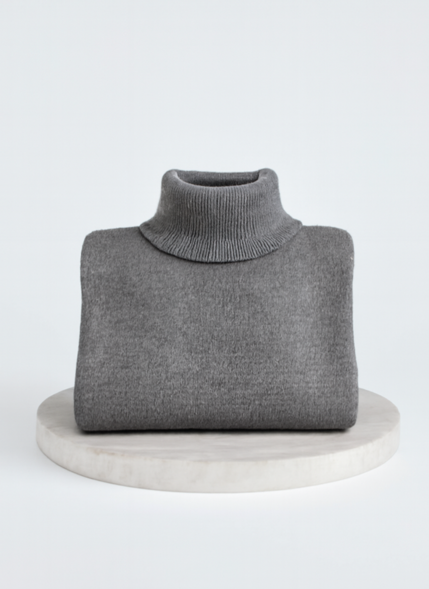 Irmtraud | Damen Rollkragenpullover Oversized Strickpullover - Beige - Image 12