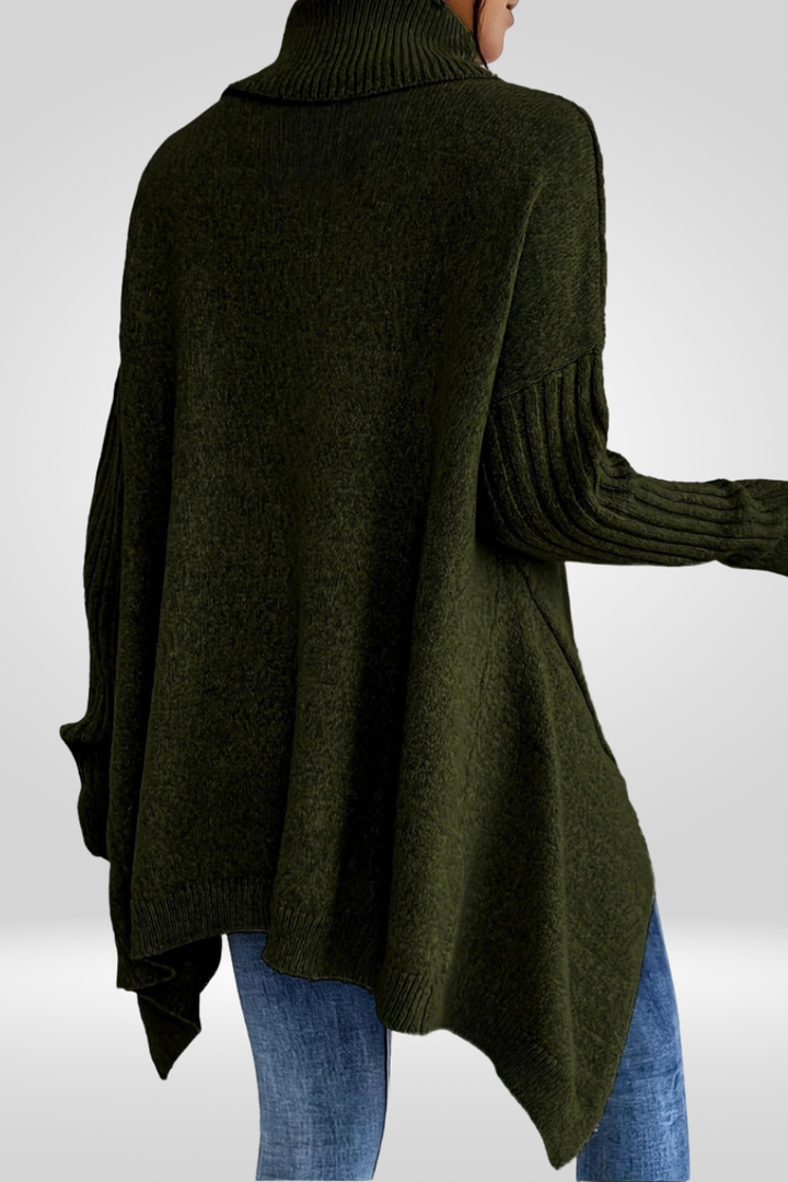 Irmtraud | Damen Rollkragenpullover Oversized Strickpullover - Beige - Image 15