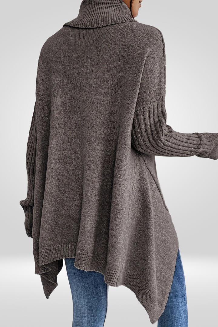 Irmtraud | Damen Rollkragenpullover Oversized Strickpullover - Beige - Image 19