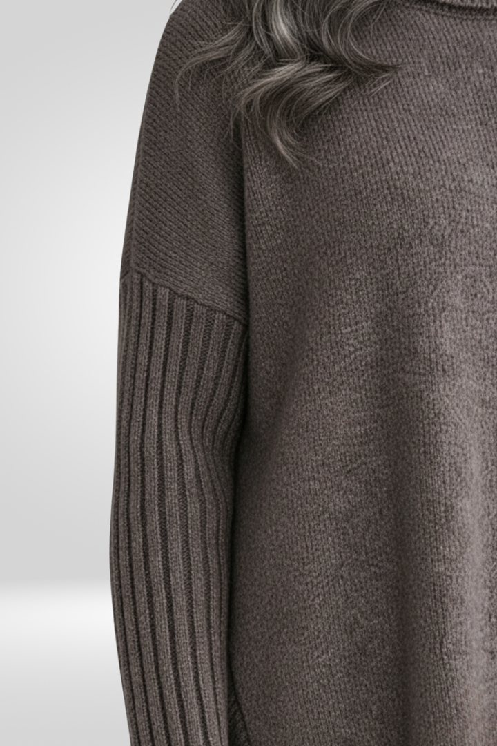 Irmtraud | Damen Rollkragenpullover Oversized Strickpullover - Beige - Image 20