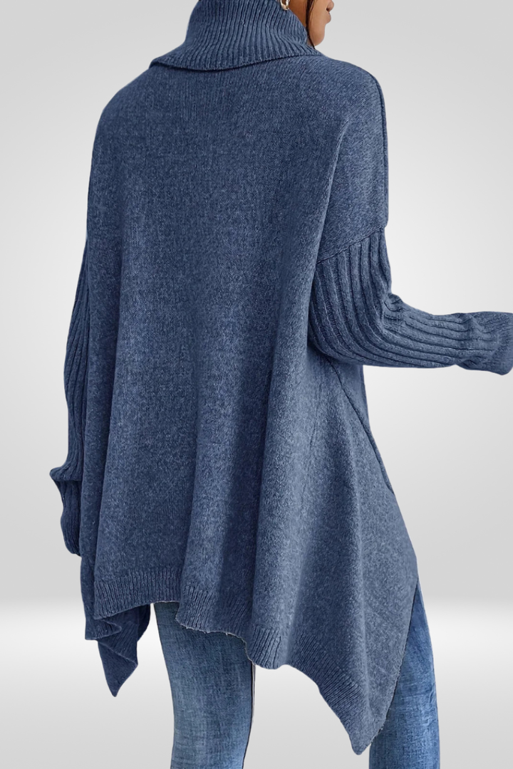 Irmtraud | Damen Rollkragenpullover Oversized Strickpullover - Beige - Image 7