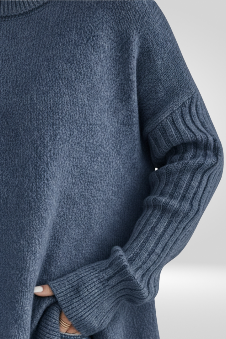Irmtraud | Damen Rollkragenpullover Oversized Strickpullover - Beige - Image 8
