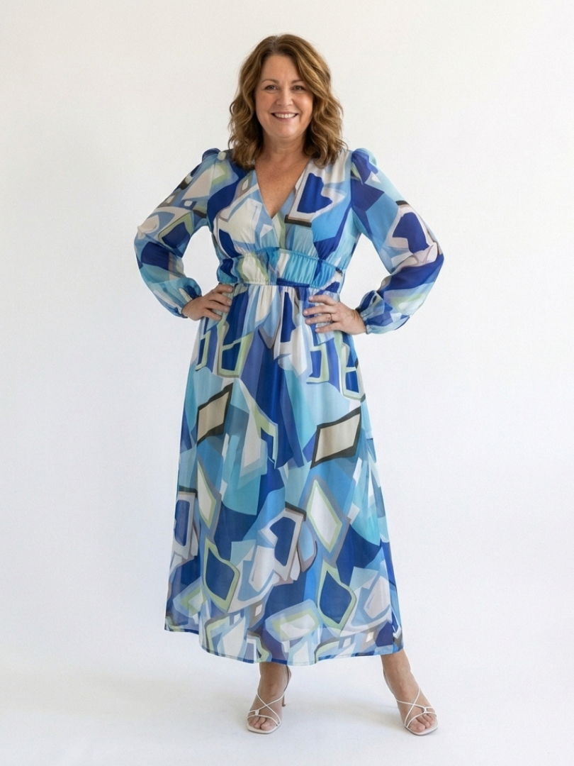 Isolde | Damen Blumenmuster Wickel Maxikleid - Green - Image 9