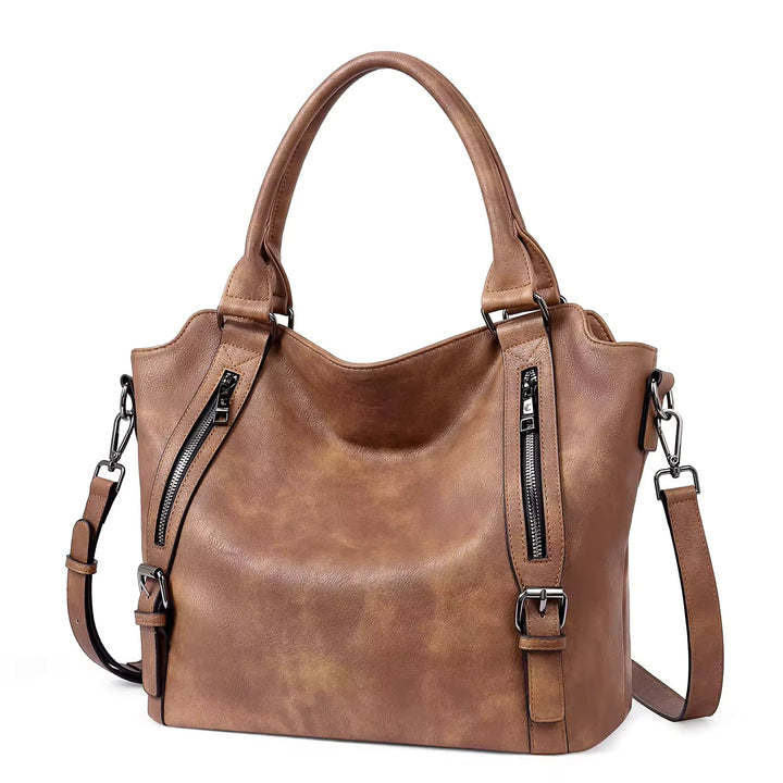 Isolde | Damen Hobo Bag Schultertasche - Brown - Image 1