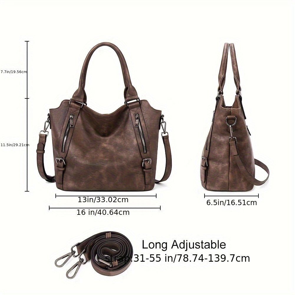 Isolde | Damen Hobo Bag Schultertasche - Brown - Image 12