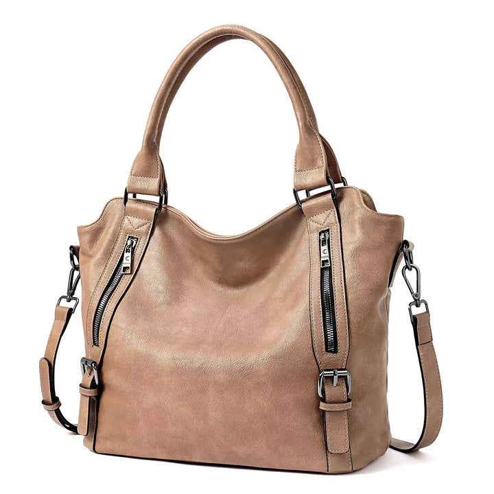 Isolde | Damen Hobo Bag Schultertasche - Brown - Image 3