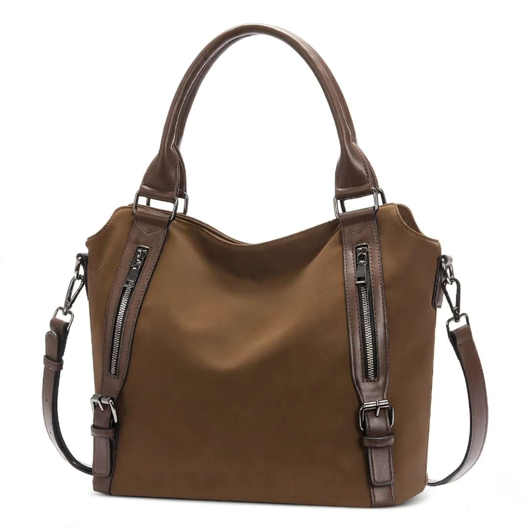 Isolde | Damen Hobo Bag Schultertasche - Brown - Image 4