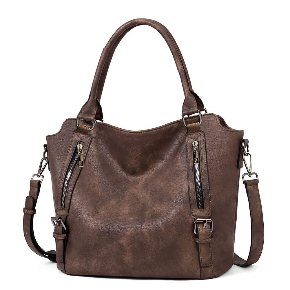 Isolde | Damen Hobo Bag Schultertasche - Brown - Image 5