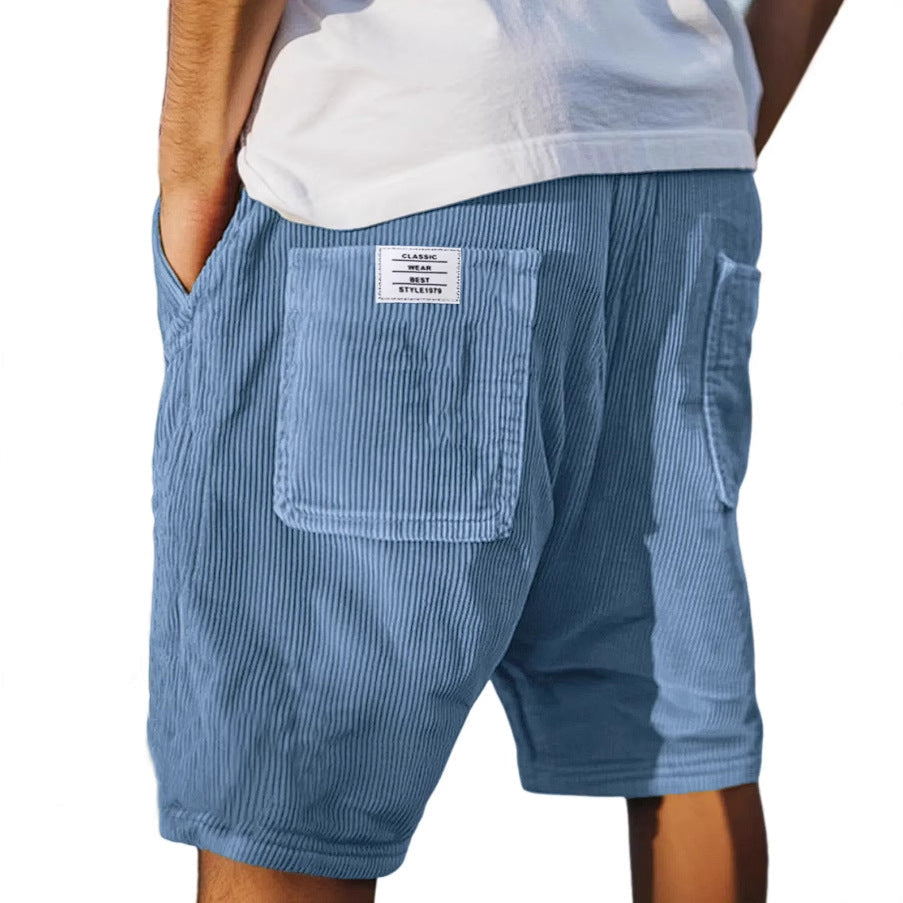 Jasper | Herren Cord Shorts mit elastischem Bund - Grey - Image 3