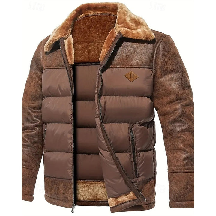 Roderik | Herren Steppjacke mit Fellkragen Winterjacke