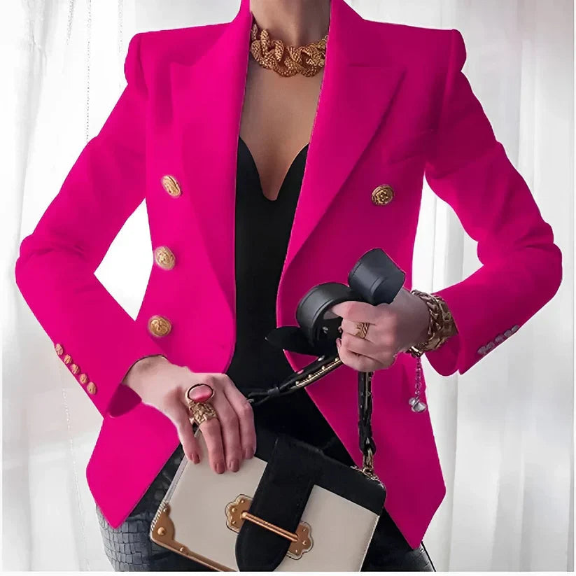Victoria | Damen Blazer Zweireihig Goldknöpfe Tailliert