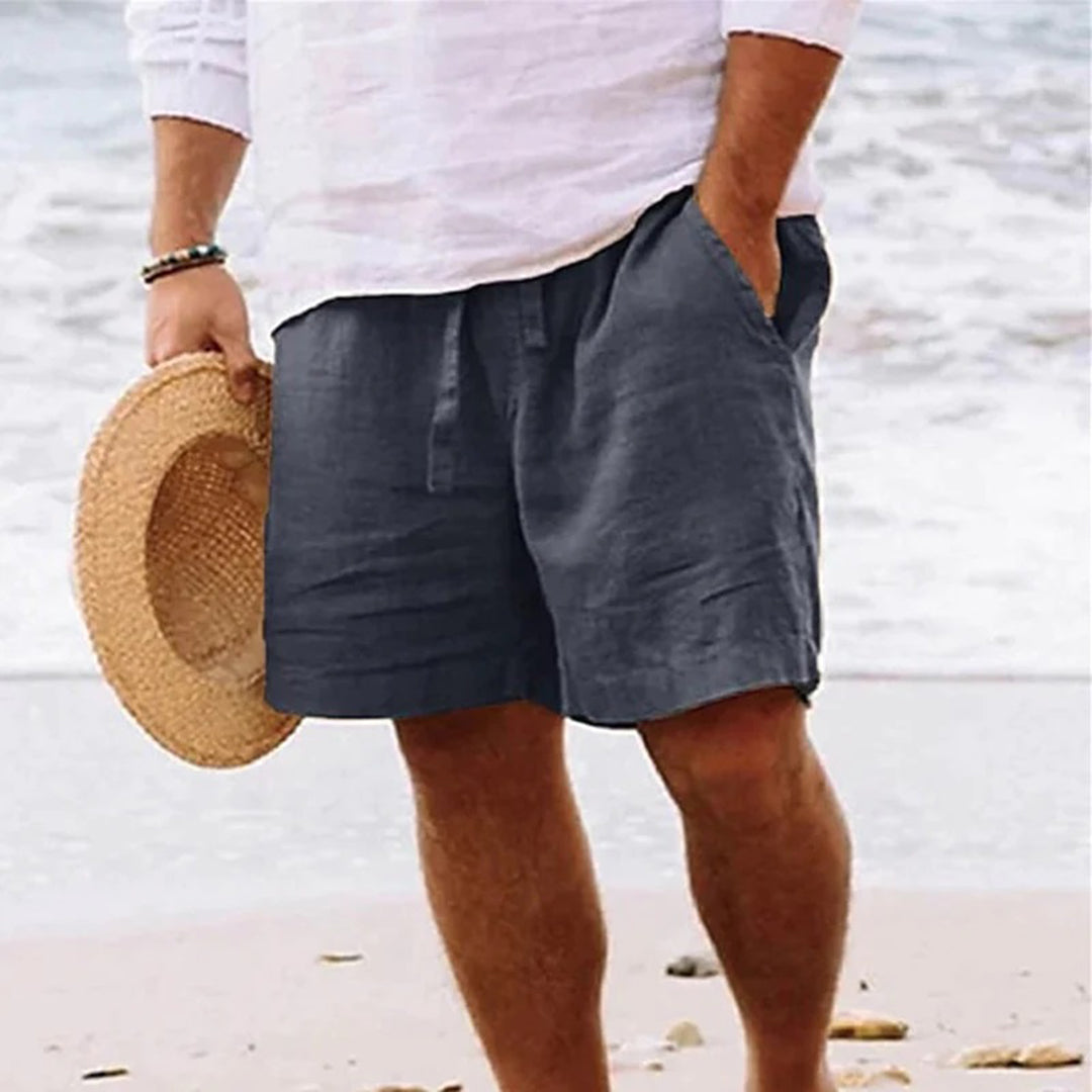Kaspar | Herren Kordelzug Shorts Bermuda - Khaki - Image 2
