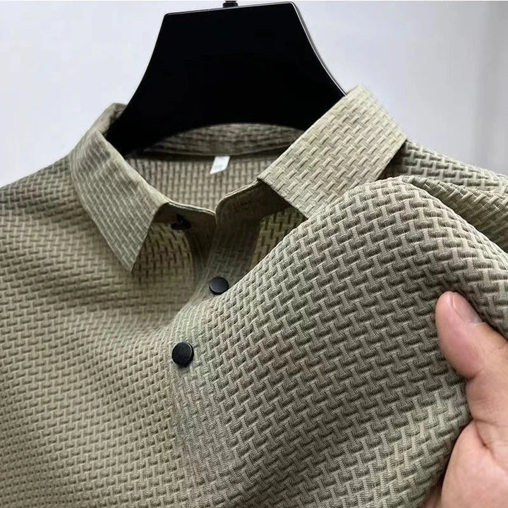 Kasper | Herren Strukturiertes Poloshirt Kurzarm - Khaki - Image 11