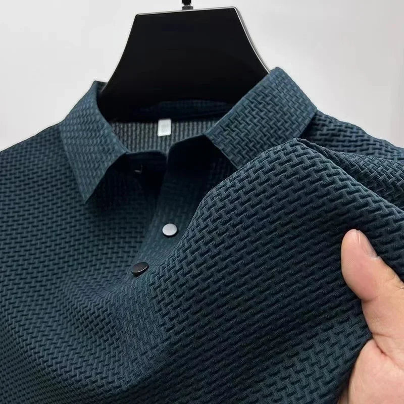 Kasper | Herren Strukturiertes Poloshirt Kurzarm - Khaki - Image 12