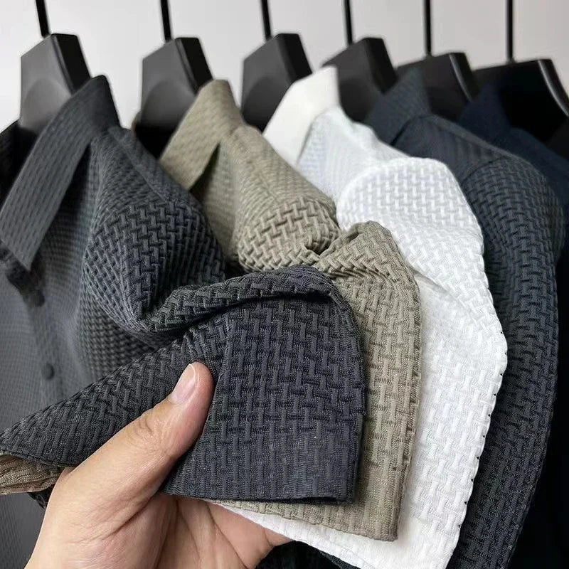 Kasper | Herren Strukturiertes Poloshirt Kurzarm - Khaki - Image 2