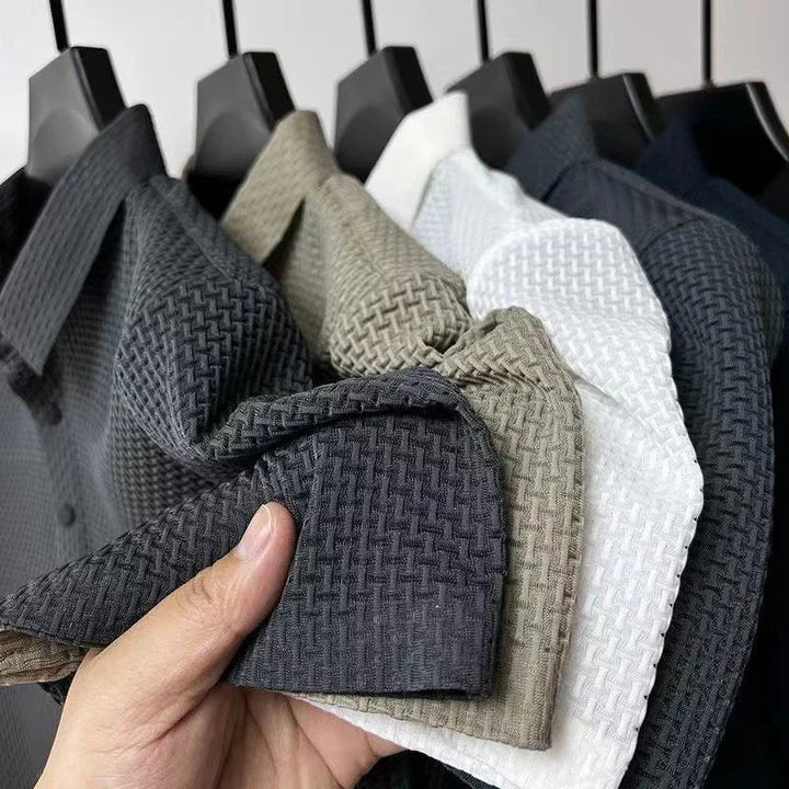 Kasper | Herren Strukturiertes Poloshirt Kurzarm - Khaki - Image 2
