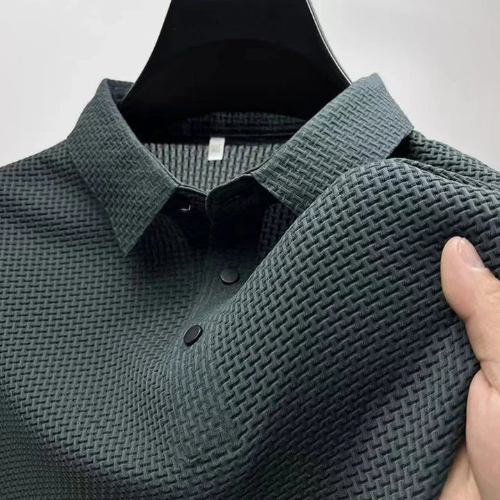 Kasper | Herren Strukturiertes Poloshirt Kurzarm - Khaki - Image 3