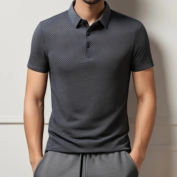 Kasper | Herren Strukturiertes Poloshirt Kurzarm - Khaki - Image 5