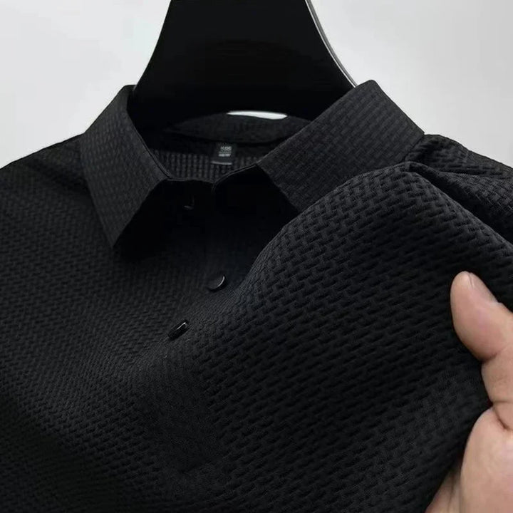 Kasper | Herren Strukturiertes Poloshirt Kurzarm - Khaki - Image 8