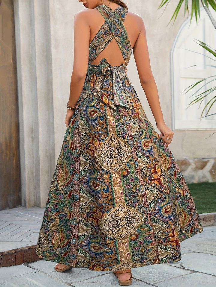 Katarina | Damen Paisley Neckholder Maxikleid - Image 6