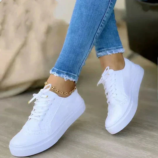 Katarina | Damen Schnürer Sneaker Khaki - Khaki - Image 5