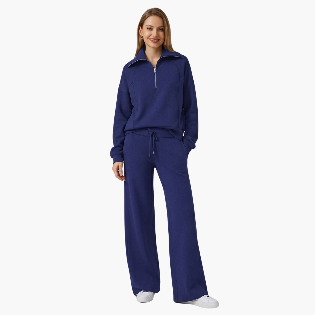Katarina | Damen Trainingsanzug Set mit Halbzip - Navy - Image 2