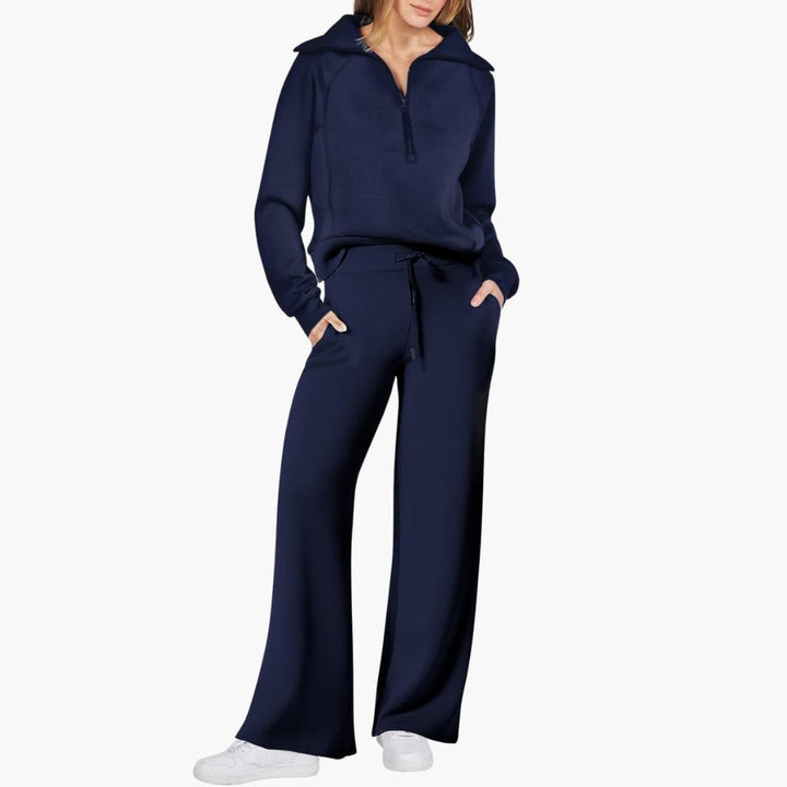 Katarina | Damen Trainingsanzug Set mit Halbzip - Navy - Image 24