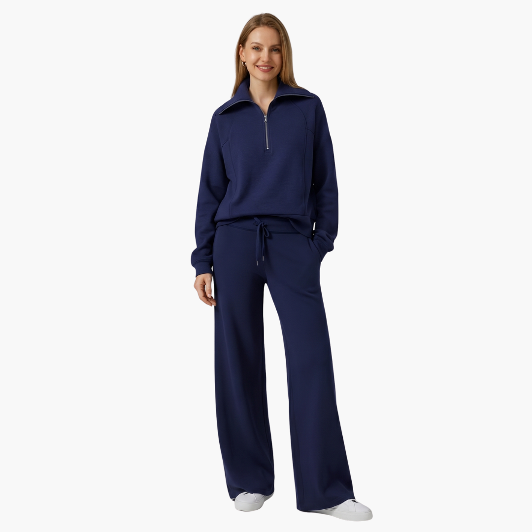 Katarina | Damen Trainingsanzug Set mit Halbzip - Navy - Image 25