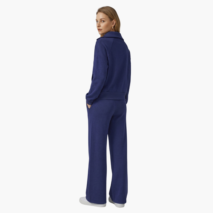 Katarina | Damen Trainingsanzug Set mit Halbzip - Navy - Image 3
