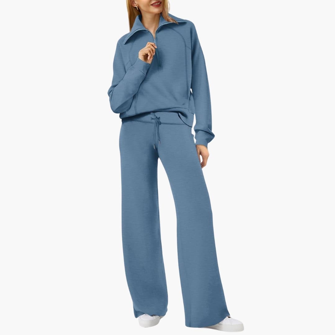 Katarina | Damen Trainingsanzug Set mit Halbzip - Navy - Image 36