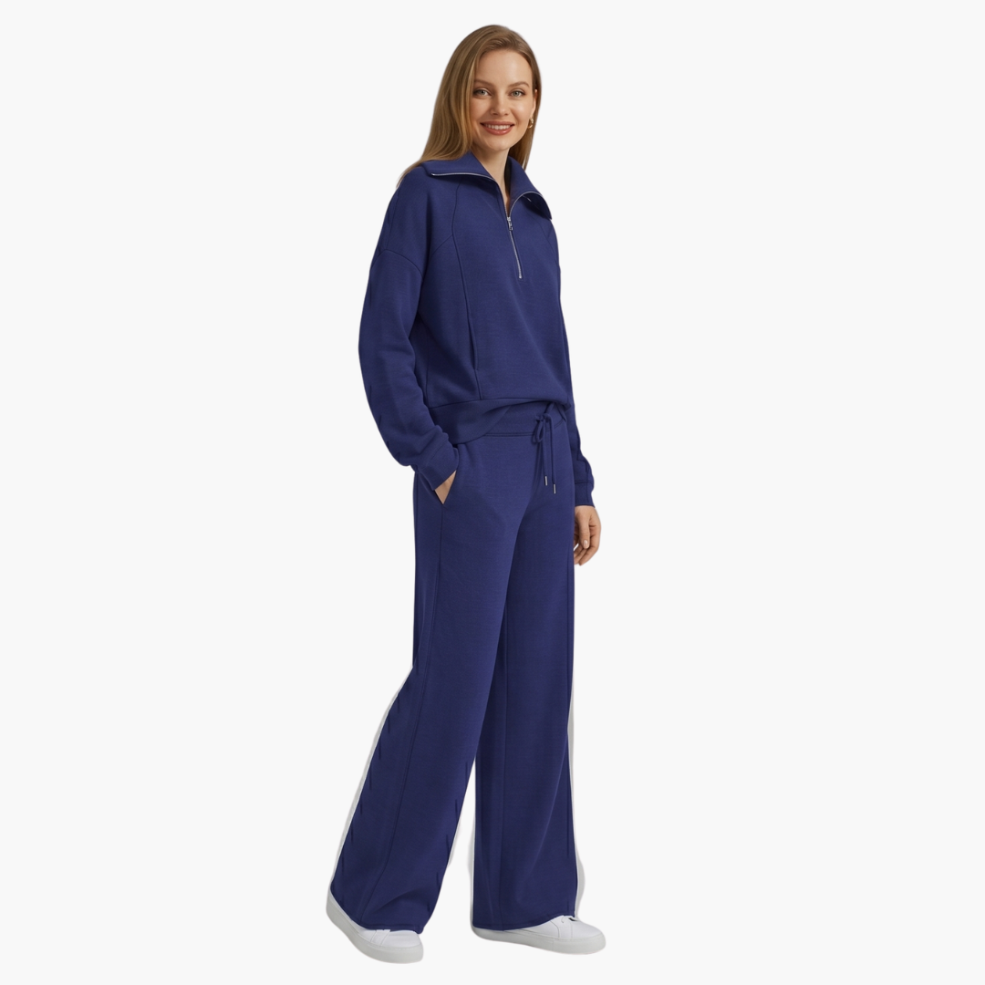 Katarina | Damen Trainingsanzug Set mit Halbzip - Navy - Image 4