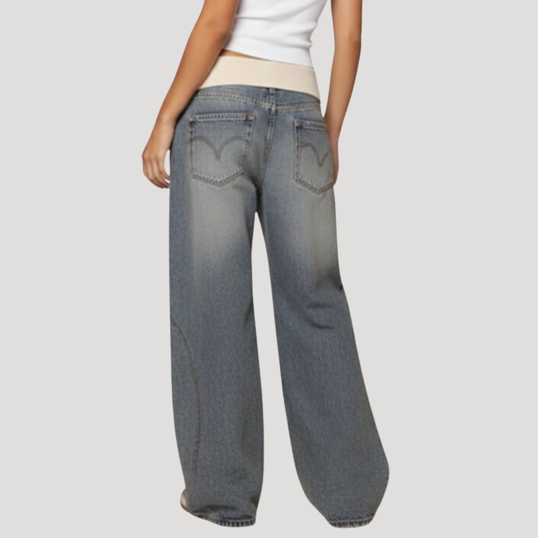 Katinka | Damen Weite Baggy Hose - Blue - Image 2