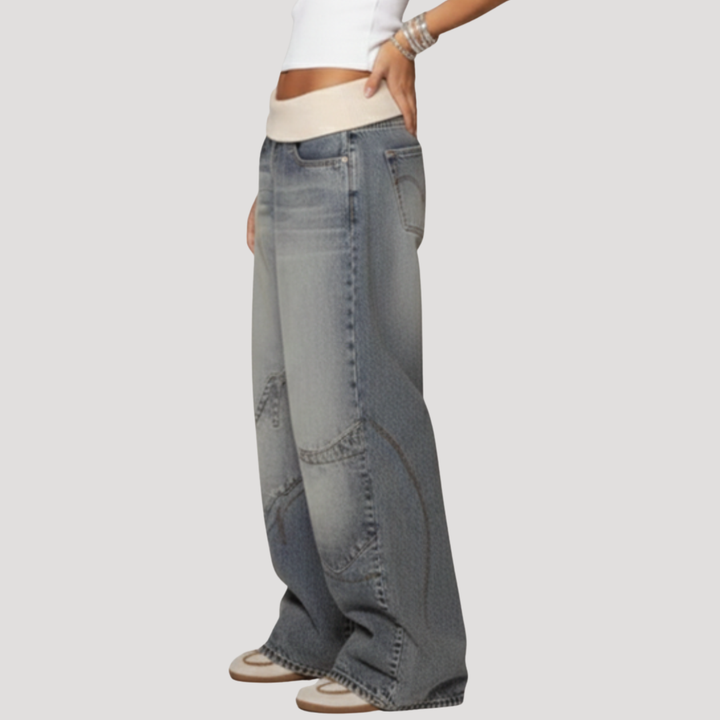 Katinka | Damen Weite Baggy Hose - Blue - Image 3
