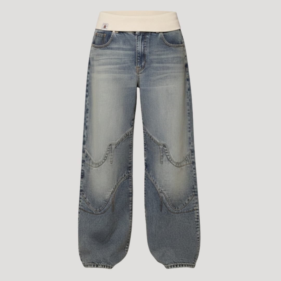 Katinka | Damen Weite Baggy Hose - Blue - Image 4