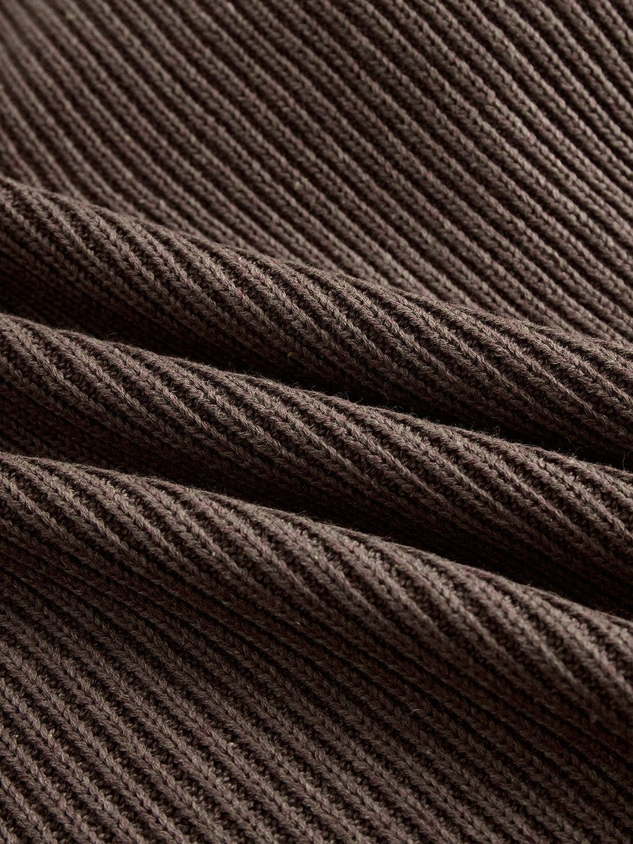 Kerantha | Damen Oversize Strickkleid mit Spitzensaum - Brown - Image 4