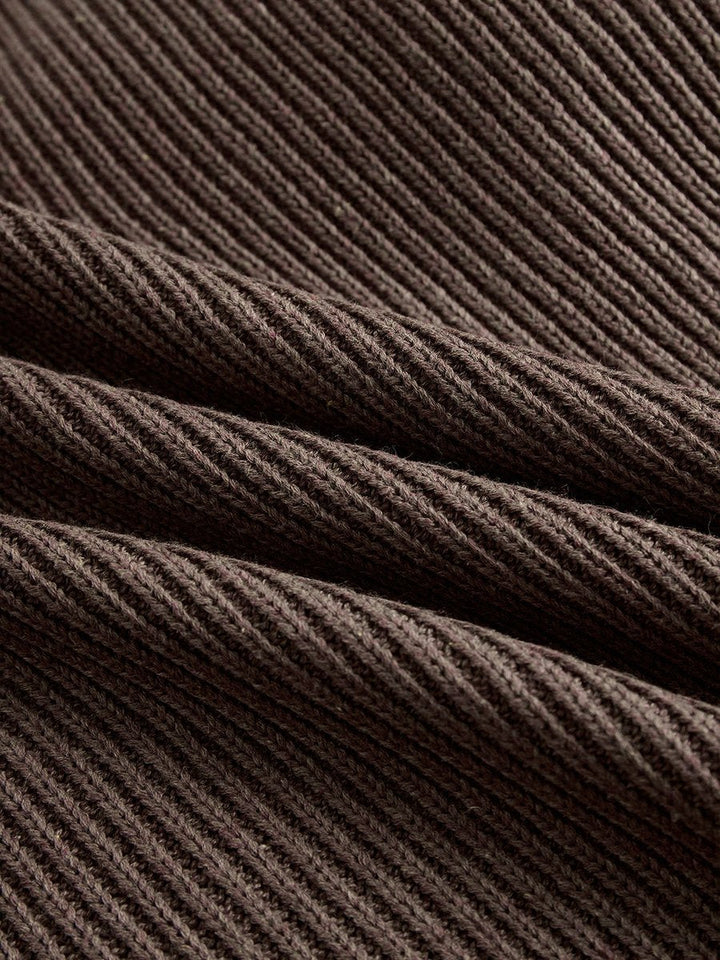 Kerantha | Damen Oversize Strickkleid mit Spitzensaum - Brown - Image 4