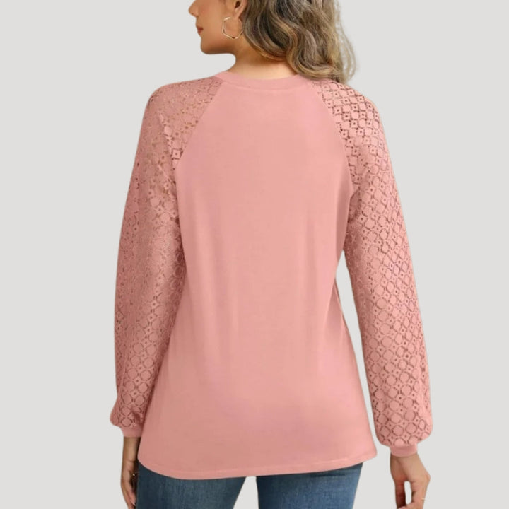 Kersti | Damen Spitzenbluse Langarm Rundhals - Image 5