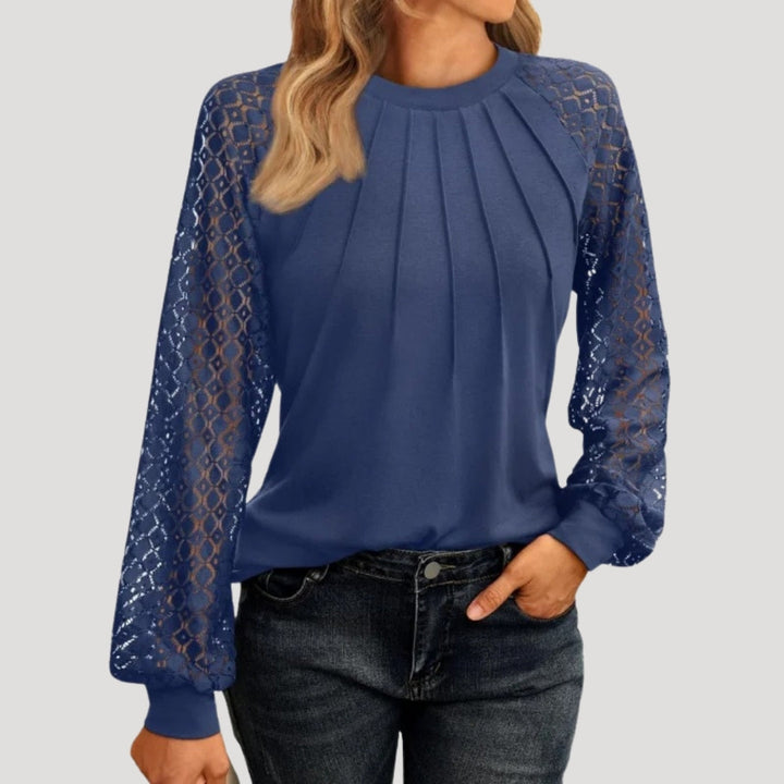 Kersti | Damen Spitzenbluse Langarm Rundhals - Image 9