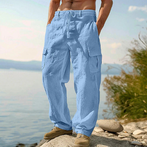 Kilian | Herren Cargo Hose mit Kordelzug und Seitentaschen - Khaki - Image 8