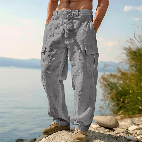 Kilian | Herren Cargo Hose mit Kordelzug und Seitentaschen - Khaki - Image 9