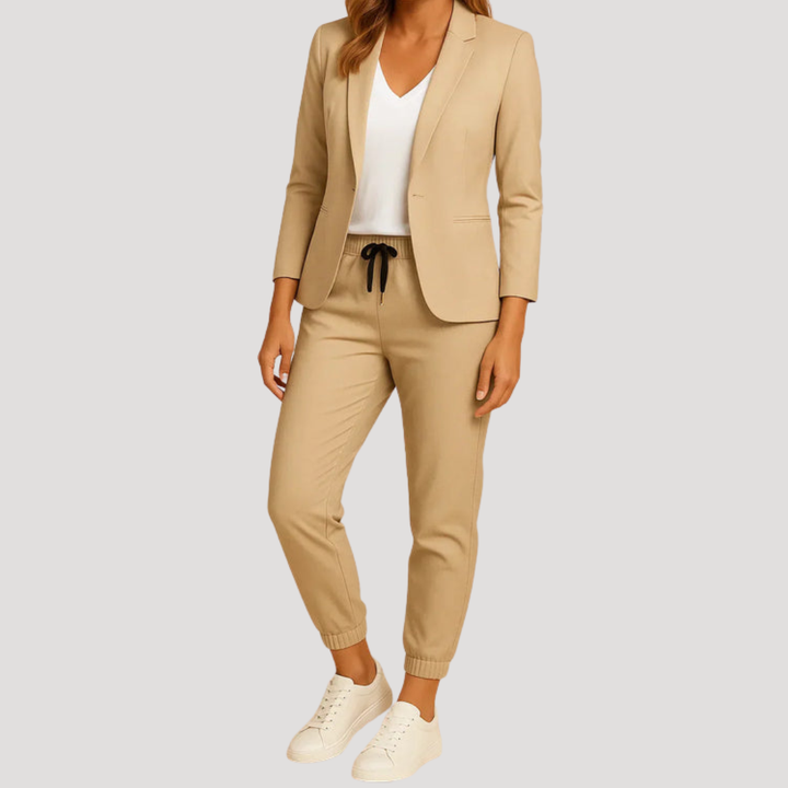 Klara | Damen Hosenanzug Blazer Set Zweiteiler - Light Blue - Image 5