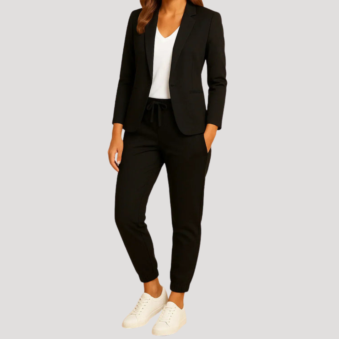 Klara | Damen Hosenanzug Blazer Set Zweiteiler - Light Blue - Image 6