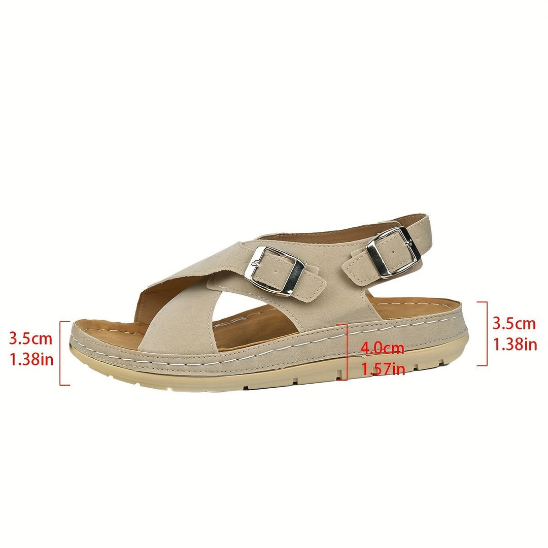 Klara | Damen Riemchen Platform Sandalen - Brown - Image 11