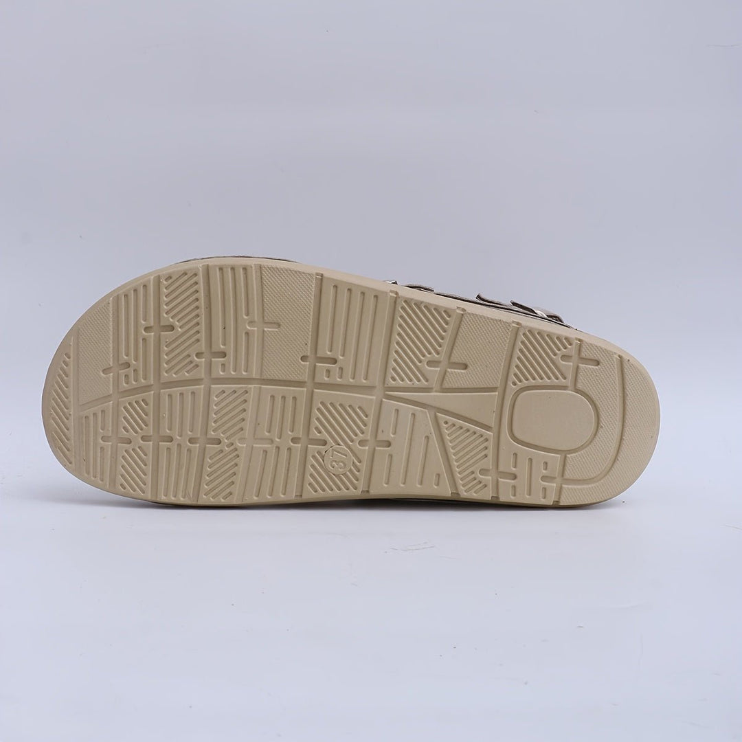 Klara | Damen Riemchen Platform Sandalen - Brown - Image 3