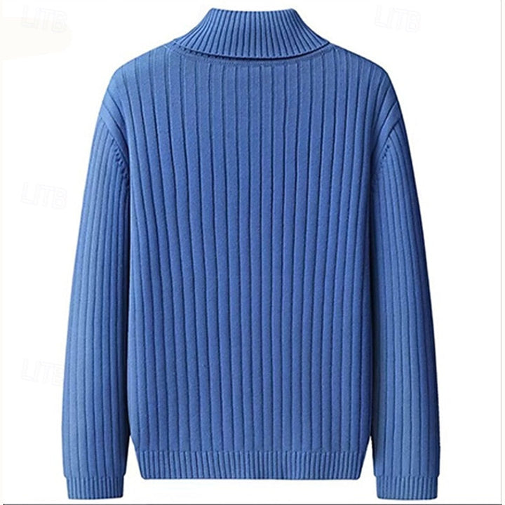 Konrad | Herren Rollkragenpullover Rippenstrick - Brown - Image 3
